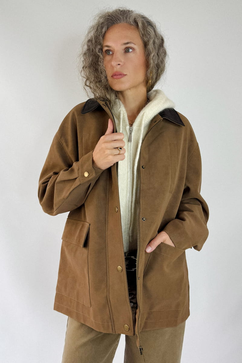 Veste D'Hiver Esprit Femme Taille XL - Marron Laine - Occasion Très Bon État - Chaud Et Style