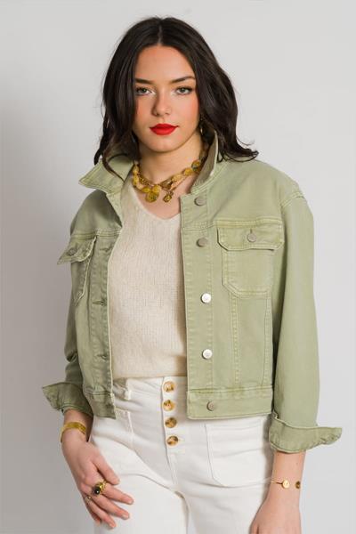 Veste denim vert SMITH