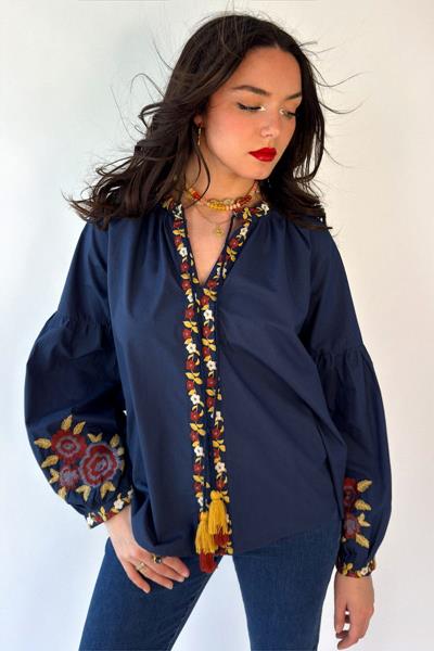 Blouse kaftan brodée DARSHAN