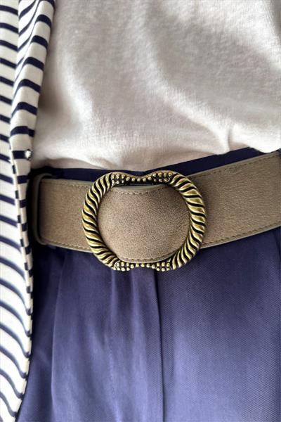 Ceinture large en cuir velours DANY