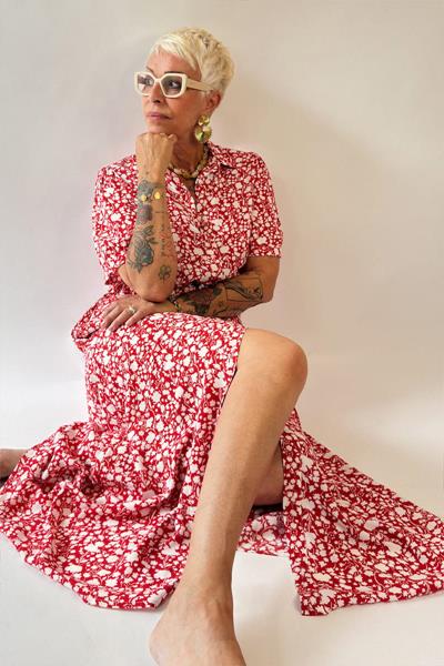 Robe longue imprimée BLONDINE