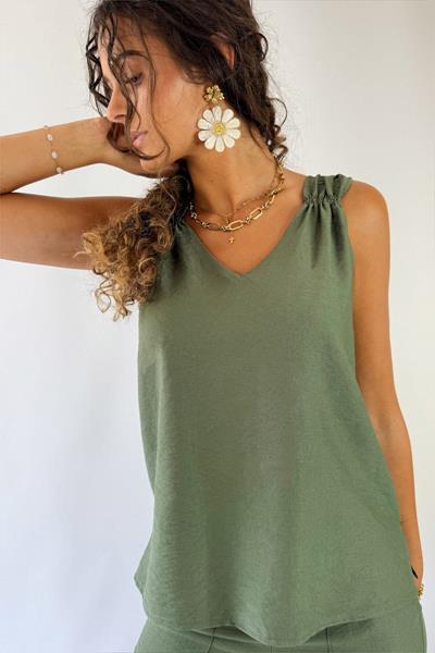 Débardeur uni détail smock TAJA