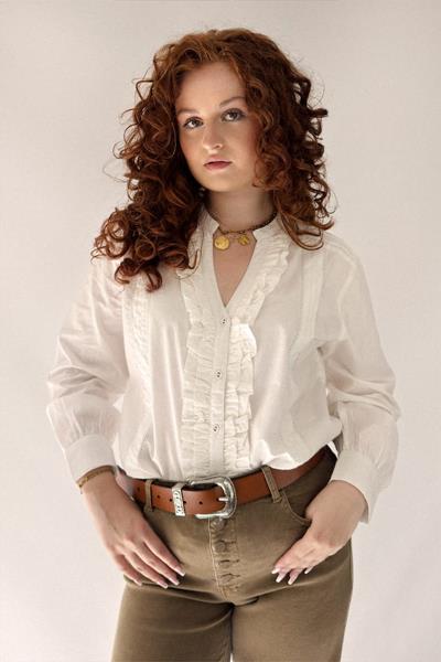 Chemise coton à jabot GLAM