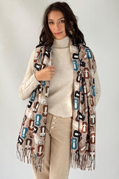 Grande écharpe imprimée MOUSTACHE