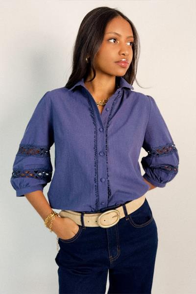 Chemisier détail dentelle JOALINE