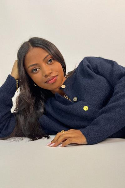 Gilet uni boutons multicolores MATANA