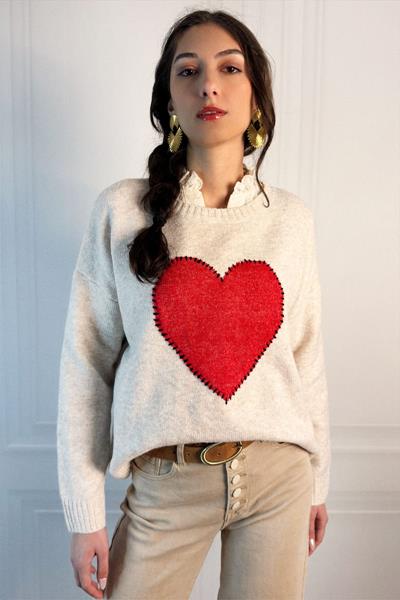 Pull détail cœur VALENTINE