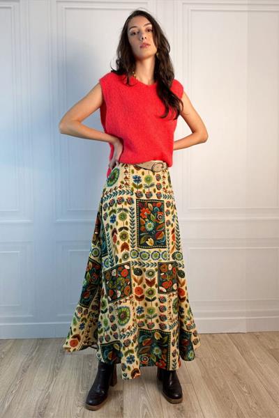 Jupe longue imprimé 70’ VICANTE