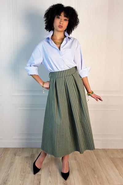 Jupe à plis rayée KARY
