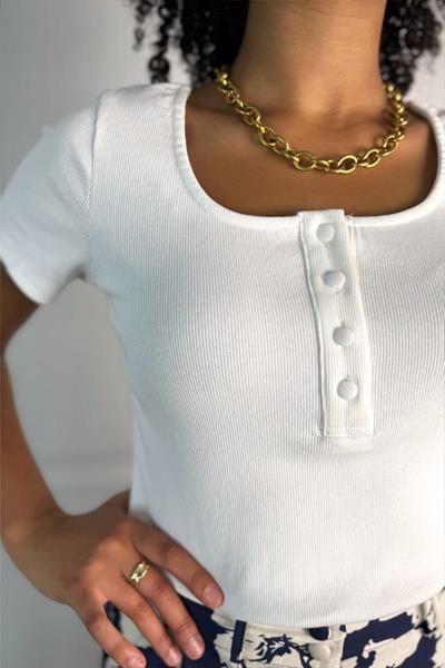 Tee-shirt en coton côtelé CAMIL